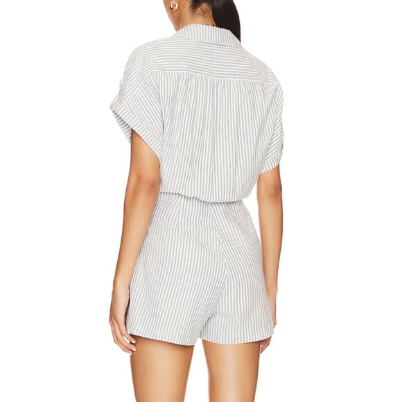SAYLOR Hara Striped Linen Romper NWT Sz Large - Picture 2 of 6